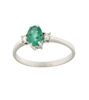 Anello Soranzo Gioielli Donna Pietre Preziose in Oro bianco Smeraldo 0.67 Ct NP10352045 - NP10352045